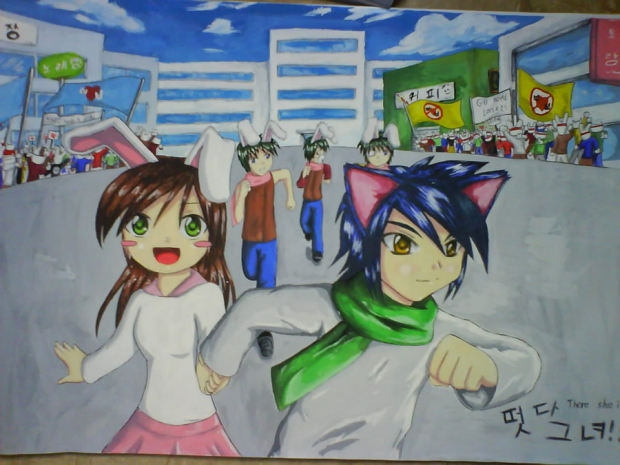 there she is anime style