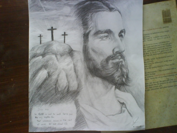 jesus christ pencil drawing