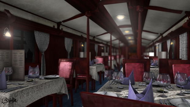 3D Modeling - Dining Car Interior #1