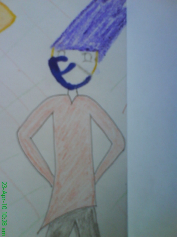 a boy w/ violet hair