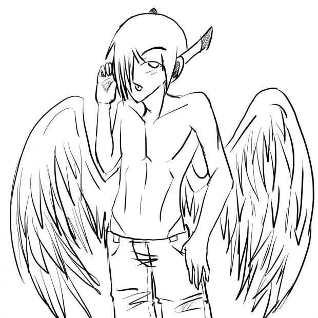 angel line art