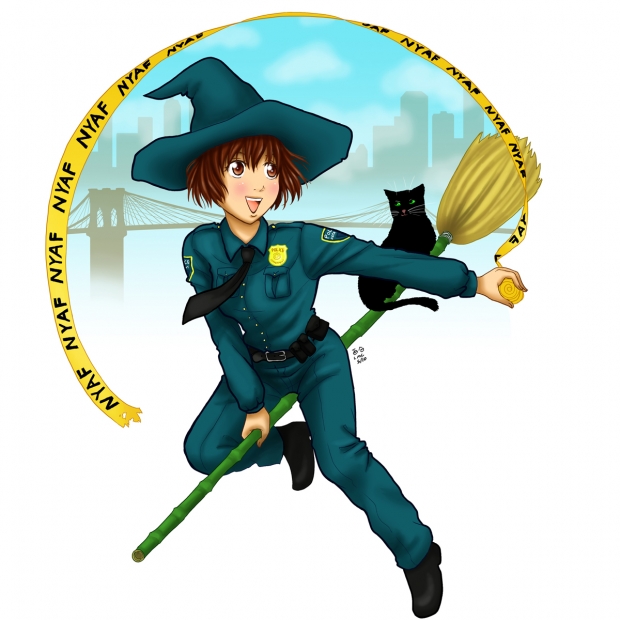 Police-Witch (with cat)