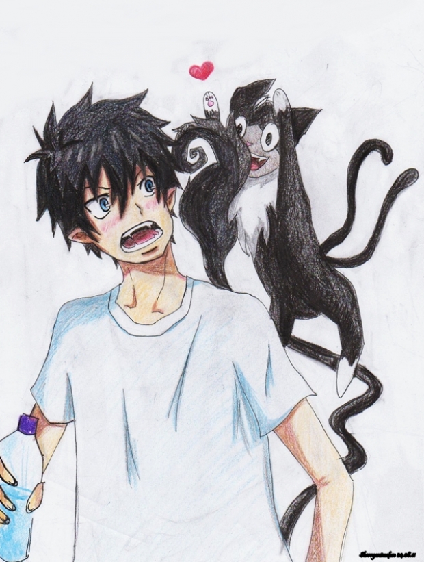 Kuro plays with Rin's tail :3