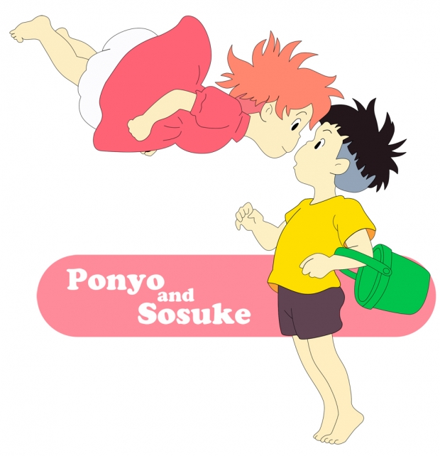 Ponyo and Sosuke vector
