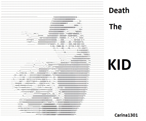 Death THE Kid! made out of text