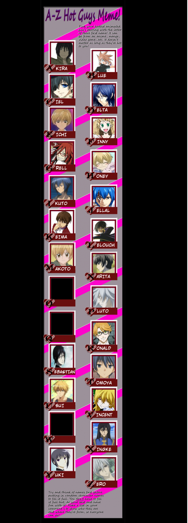 Hot guys from A to Z