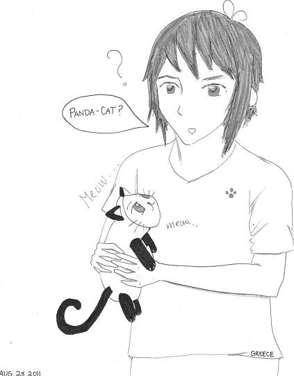 Greece and Panda-Cat