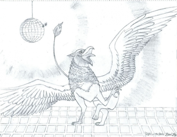 Dancing Griffin Sketch