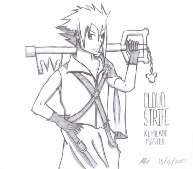 Cloud,Keyblade Master