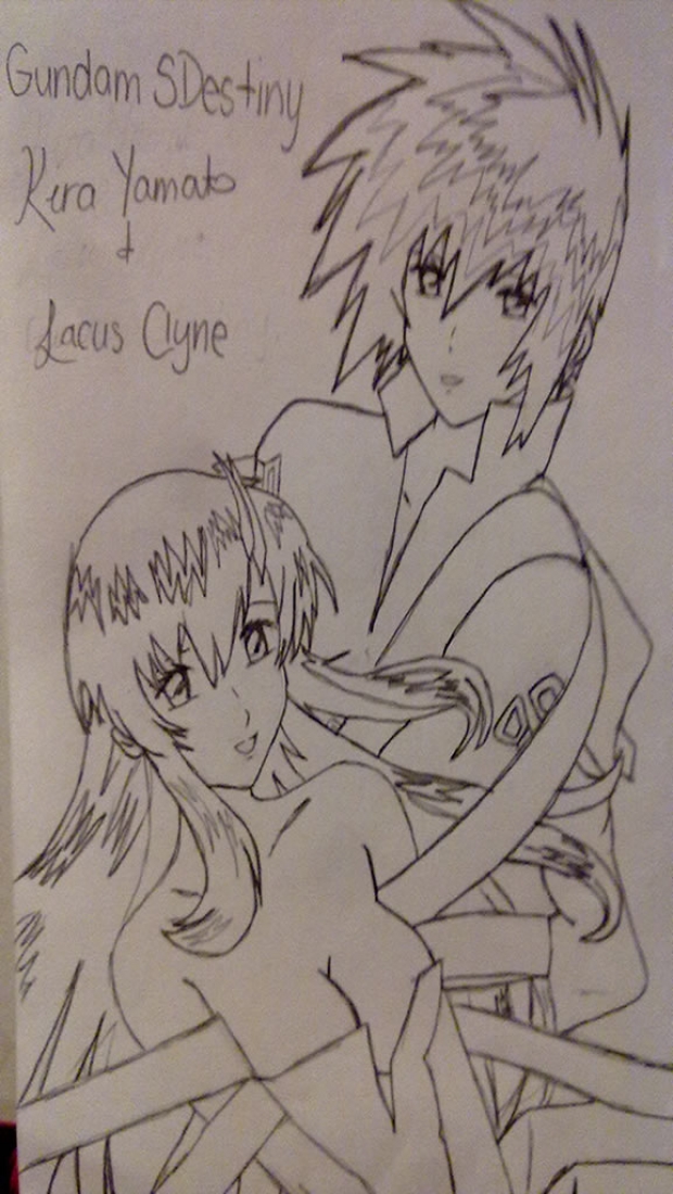 Kira and Lacus [ver.1] non-coloured