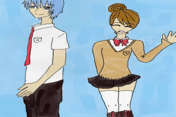 school girl and boy