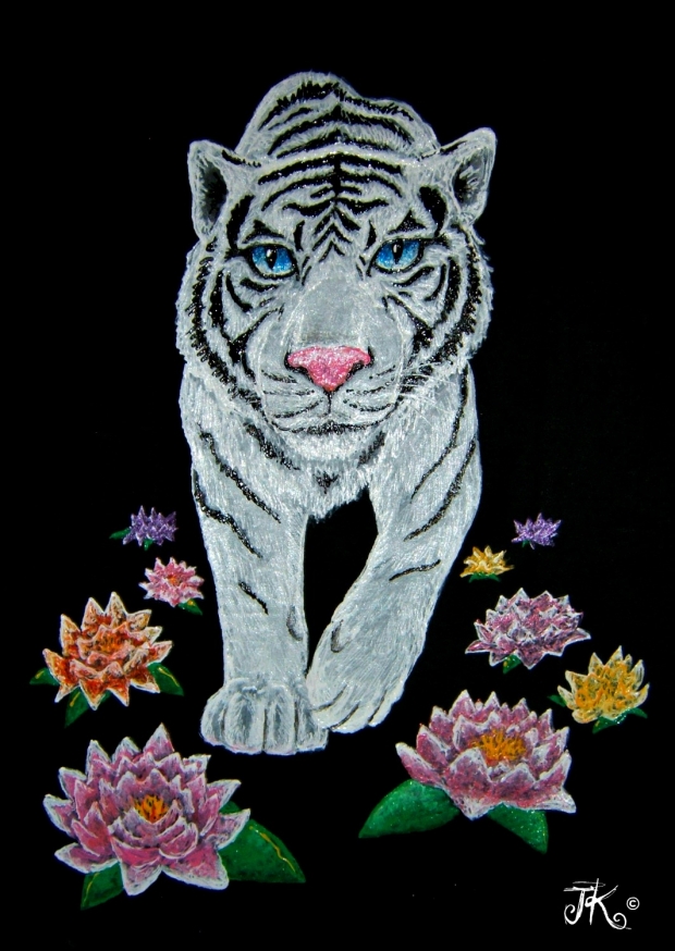 Lotus Tiger (fabric art)