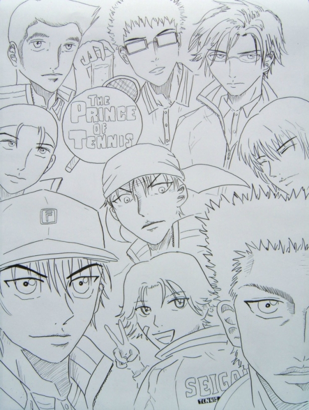 Inking of team Seigaku poster-Prince of Tennis