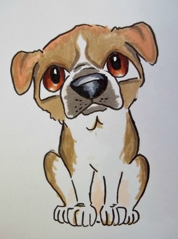 Boxer chibi dog