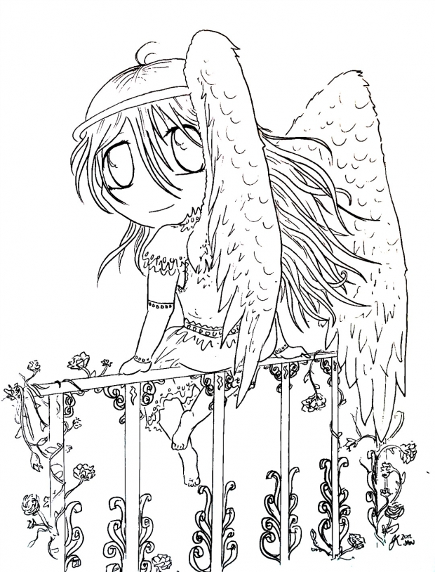 Little Angel Line Art