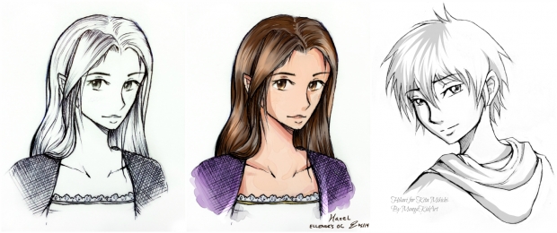 Sketches-Hazel & Hikari