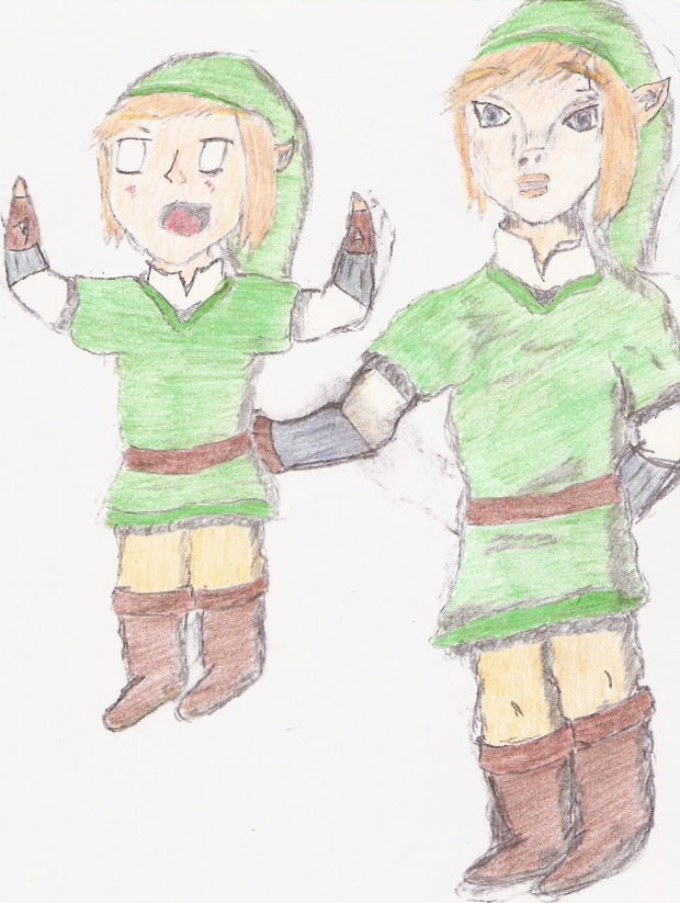 Surprised Chibi & Regular Link