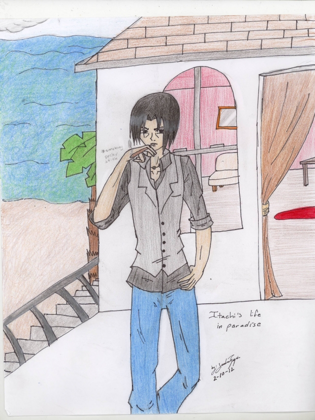 Itachi smoking Pocky