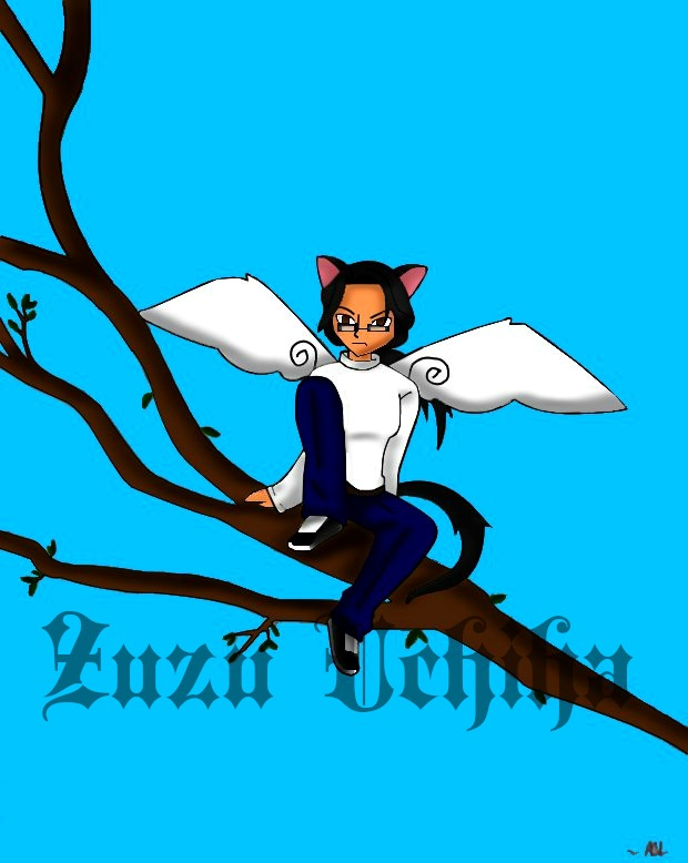 Lil cat in the tree (colored)