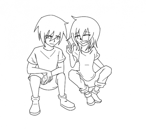 Line Art Zuzu and Sapphire