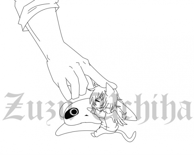 Lineart Guardian Angel and Tenshi Meo