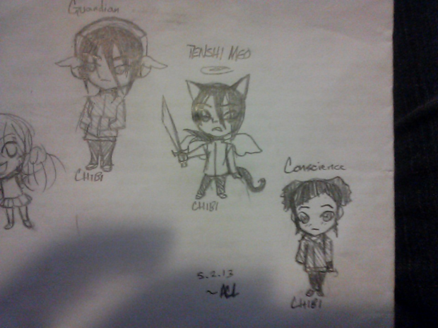 chibi Guardian Angel, Tenshi Meo, and Conscience