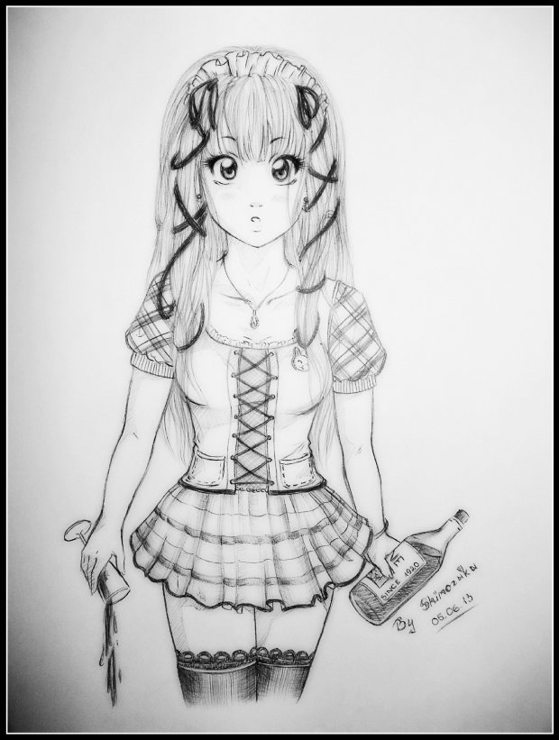Maid using only pen