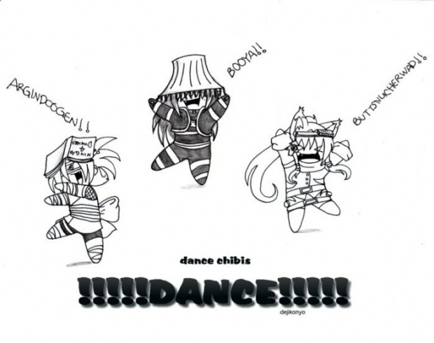 Dance Chibis Dance! (b/w)