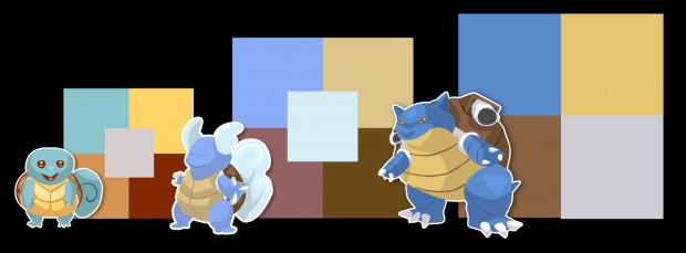 Squirtle-Blastoise colors