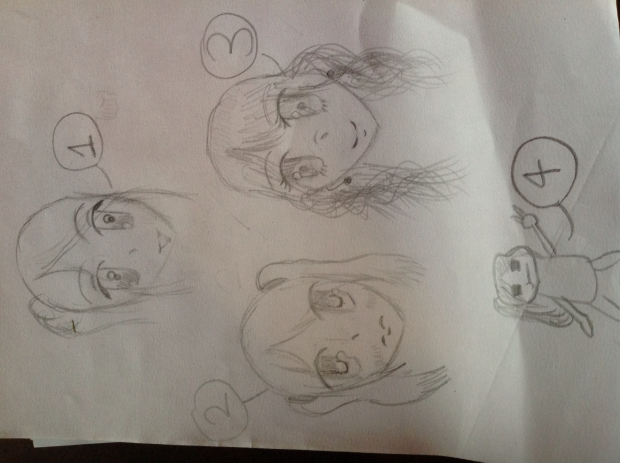 Three different faces