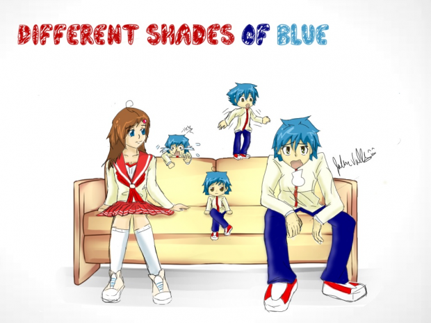 Different shades of blue