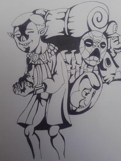 Happy Mask Salesman Outline