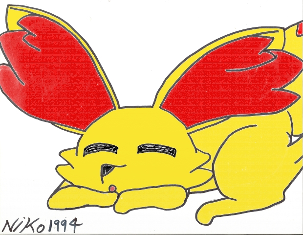 colored sleeping Fennekin
