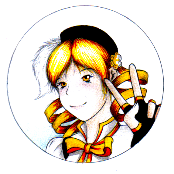 Tomoe Mami Pin Badge Design