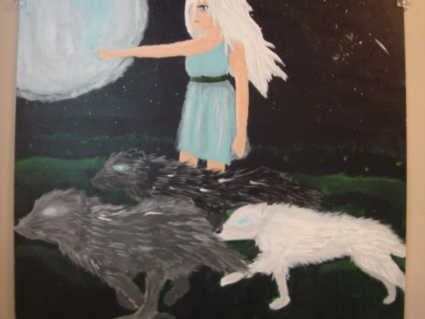 Wolf Girl painting
