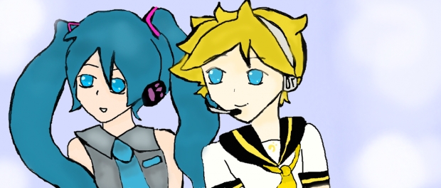 Miku Hatsune and Len Kagamine