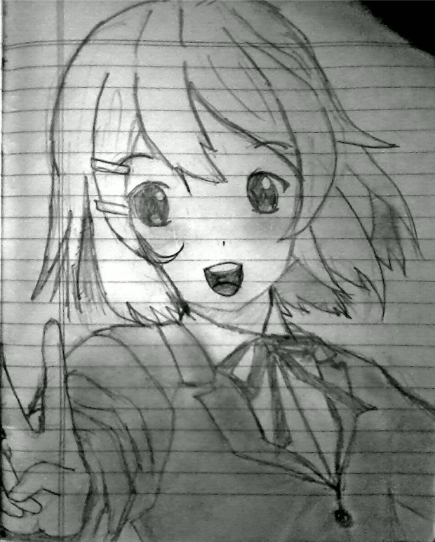 K-ON!! Yui Hirasawa pencil sketch