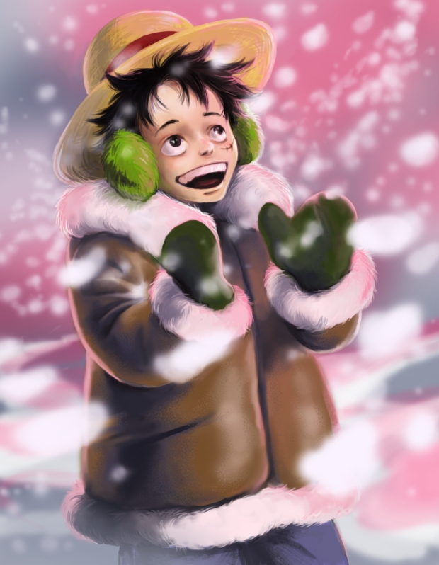 Luffy in snow
