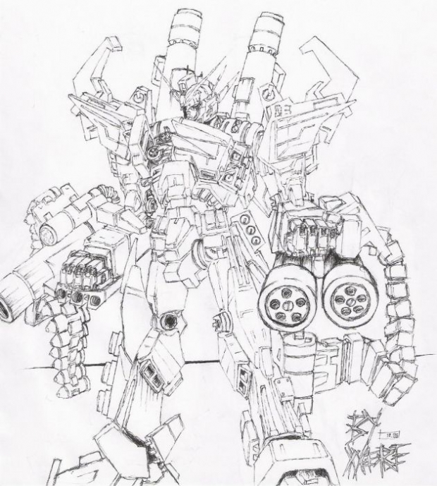 Heavy Arms Zero [line Art]