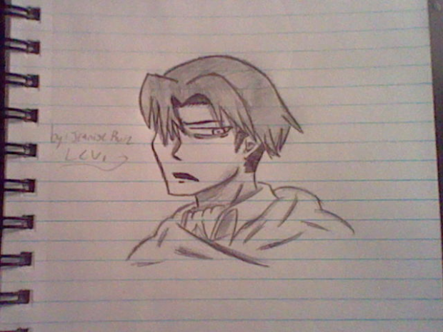 Levi pencil sketch (Outlined in Pen)
