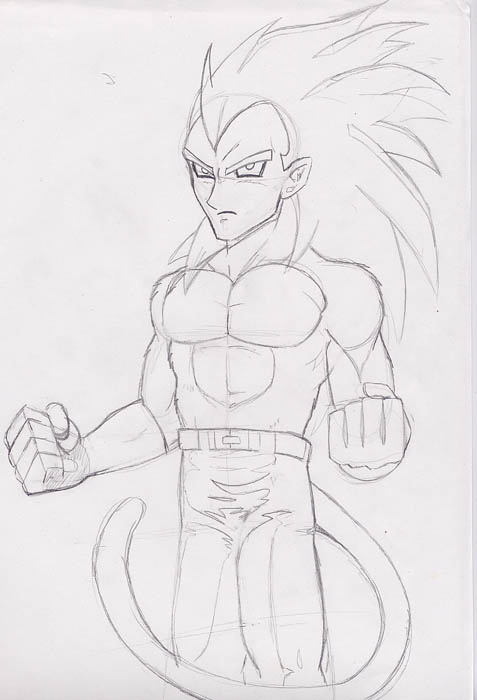 SSJ4 Vegeta Line Art