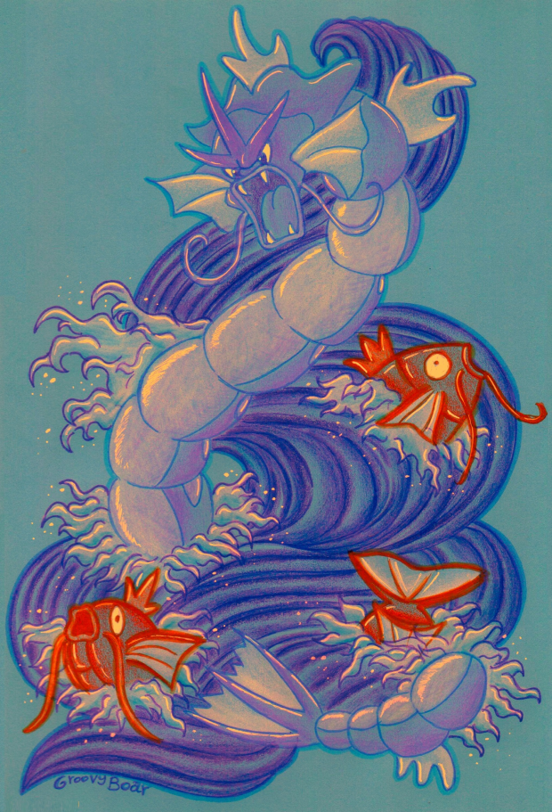 Gyarados Hokusai Style (Version 2)