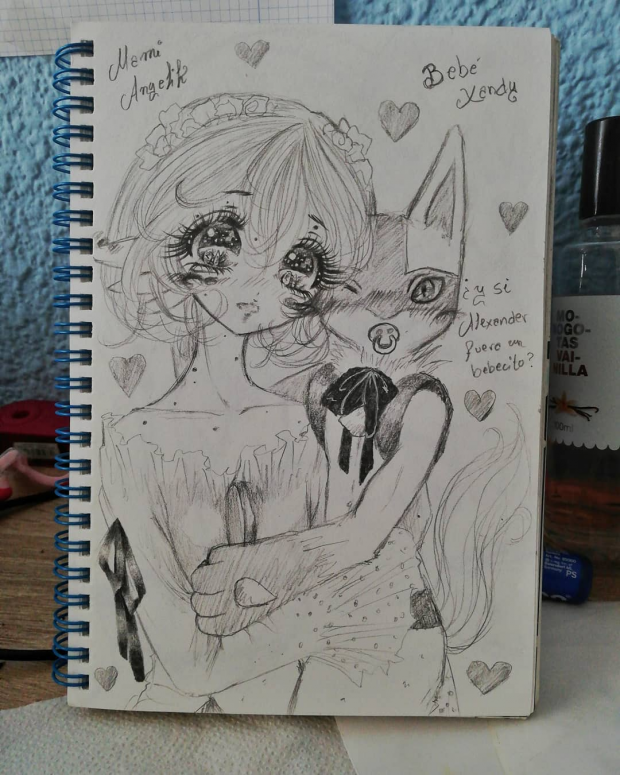 Pequeño Xandy con mami Anyelik