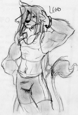 Sketch Lion Hybrid Pose