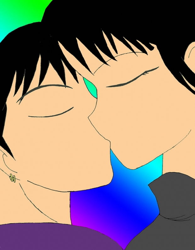 Songo And Miroku Kissing Colored