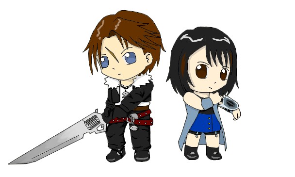 Chibi Squall And Rinoa