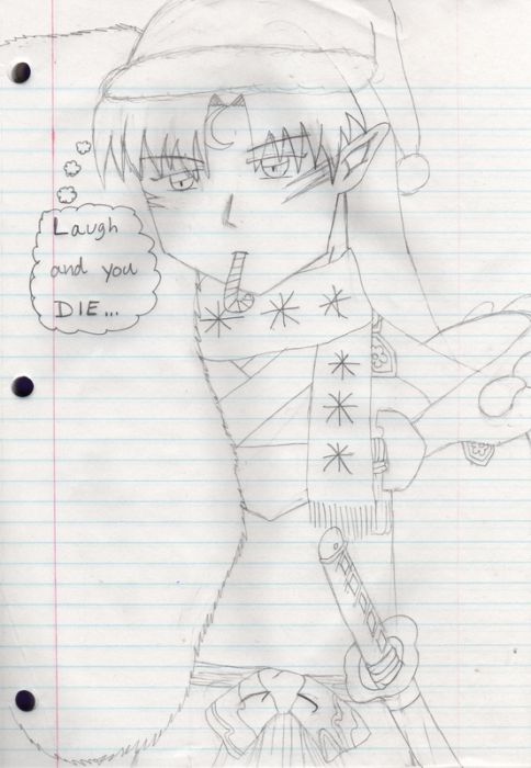 Christmas Sesshomaru (bw)