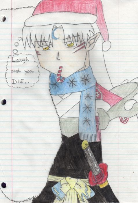 Christmas Sesshomaru (color)