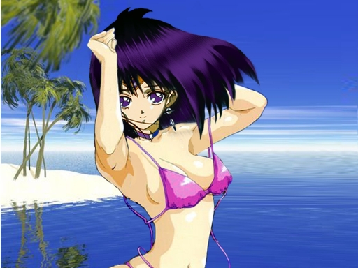 sailor saturn in the beach