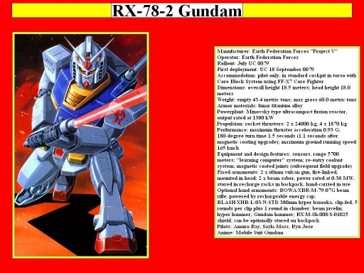 Rx-78 Data
